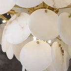 Alabaster Magnolia Multi-tiered Round Chandelier