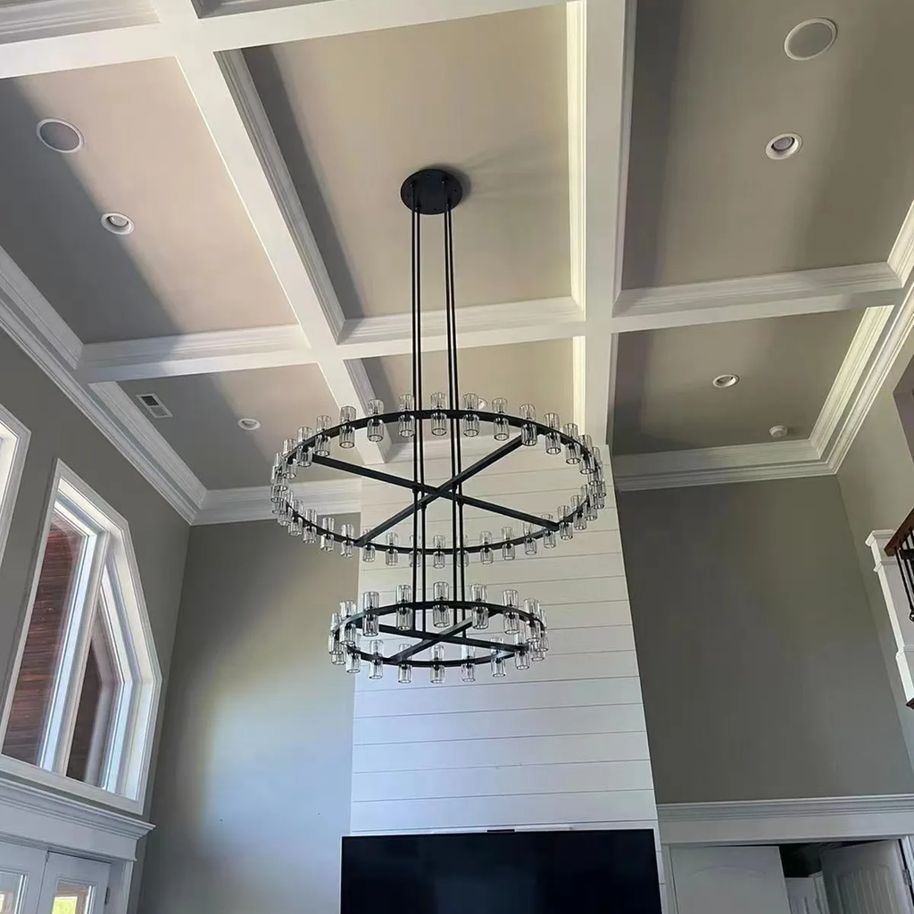 Avecho LED Round Two-Tier Chandelier 60"