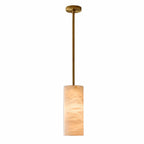 Hand-Carver Alabaster Cylinder Pendant