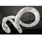 Alabaster Unique Curved Ethereal Alabaster Chandelier