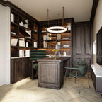 Annie Alabaster Pendant, Modern Chandelier with Leather Hook