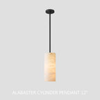 Hand Carved Alabaster Cylinder Pendant