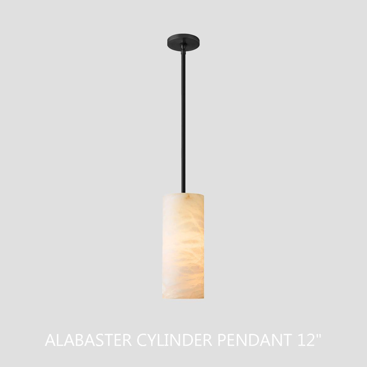 Hand Carved Alabaster Cylinder Pendant