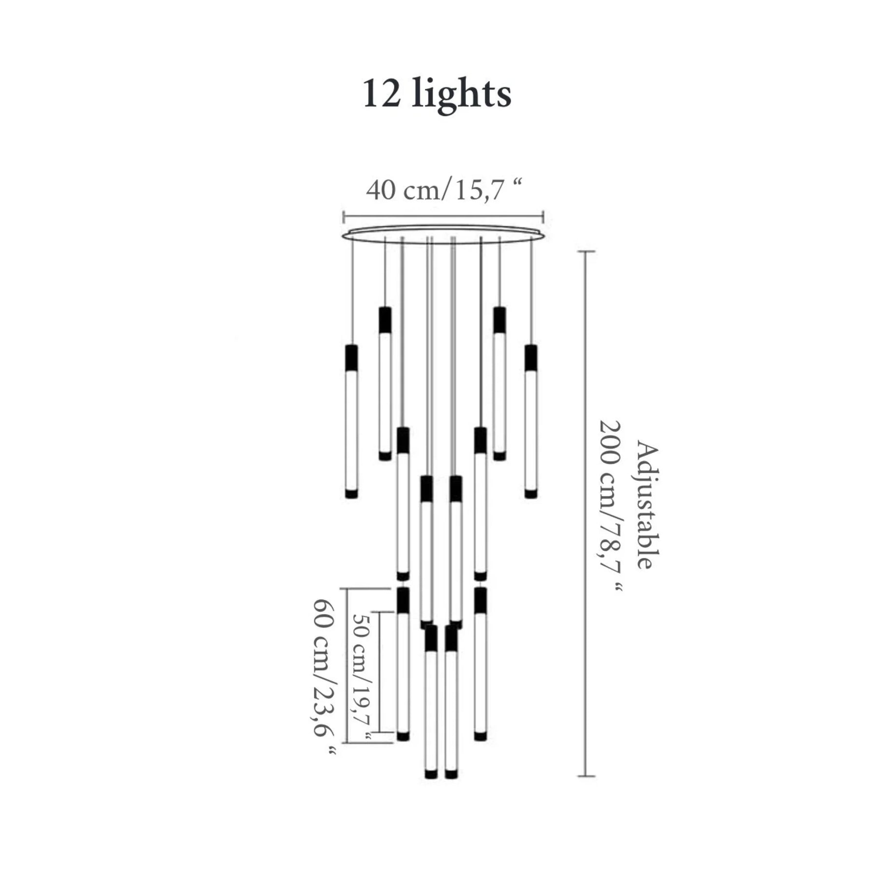 La Barra Staircase Chandelier for Foyer