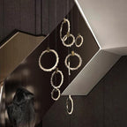 Savoy Crystal Cluster 12 Rings Staircase Chandelier
