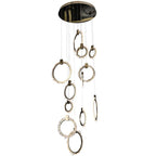 Savoy Crystal Cluster 12 Rings Staircase Chandelier