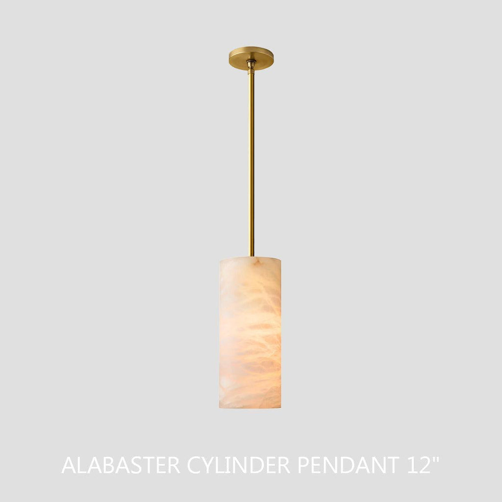 Hand Carved Alabaster Cylinder Pendant