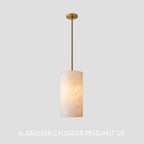 Hand Carved Alabaster Cylinder Pendant