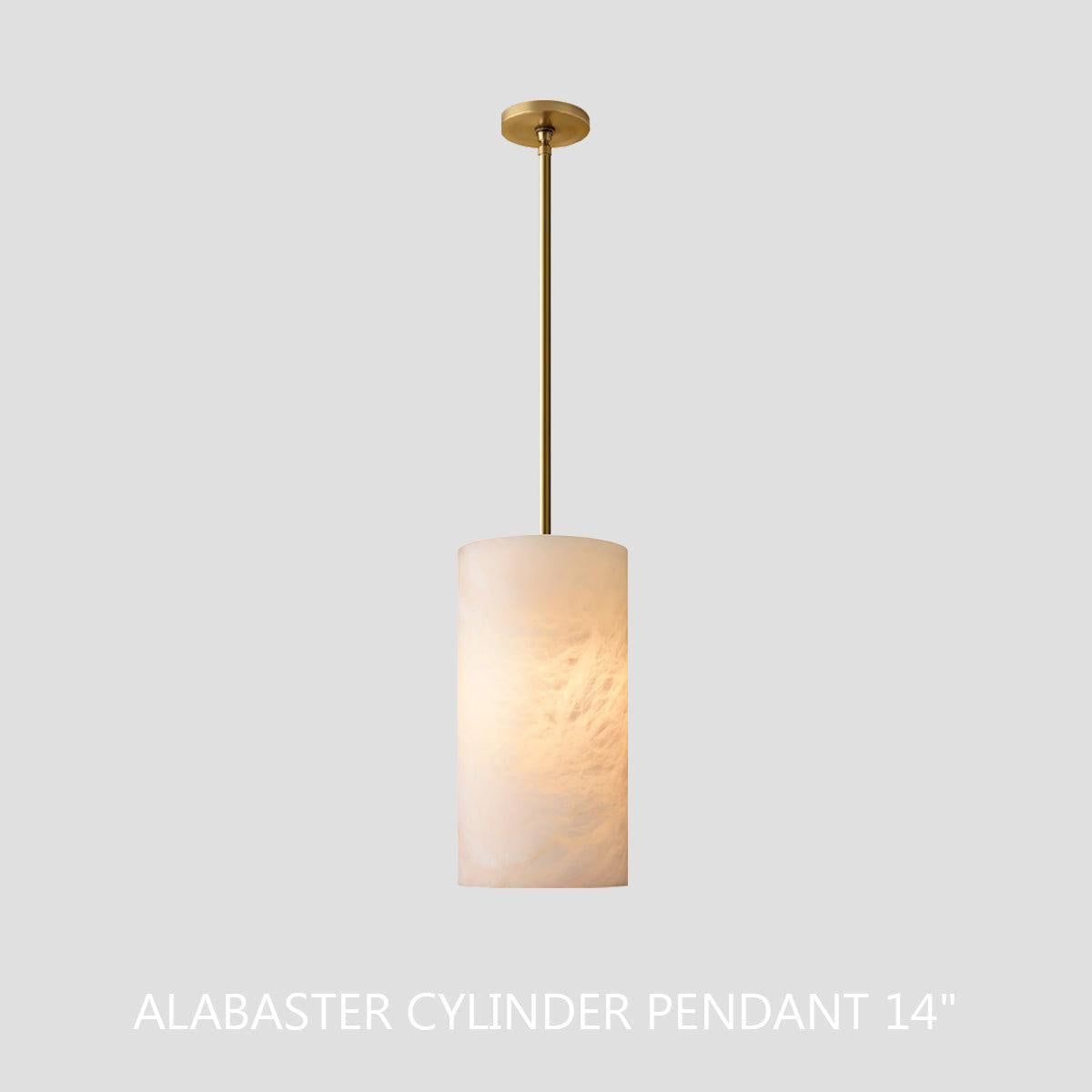 Hand Carved Alabaster Cylinder Pendant