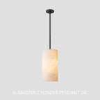 Hand Carved Alabaster Cylinder Pendant