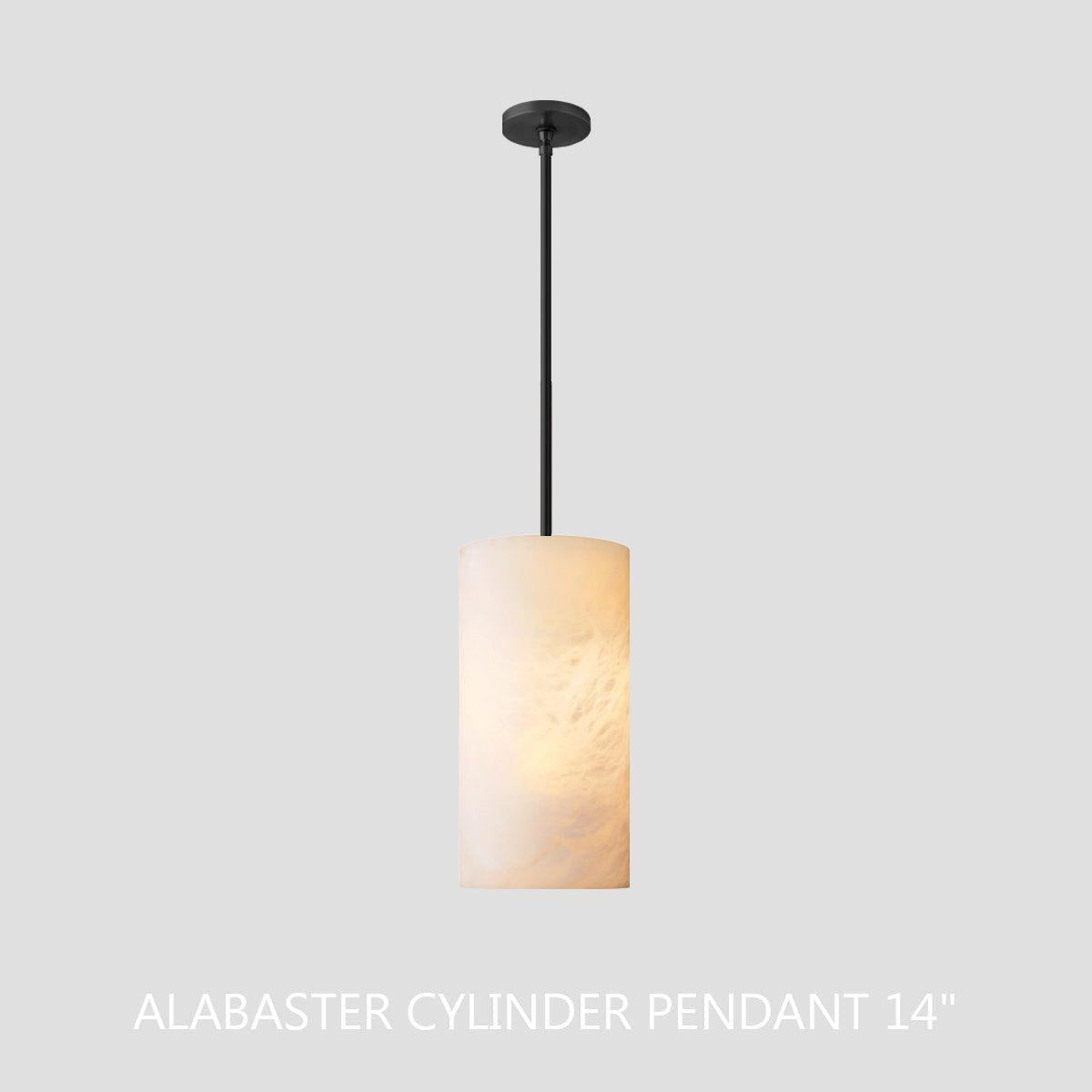 Hand Carved Alabaster Cylinder Pendant