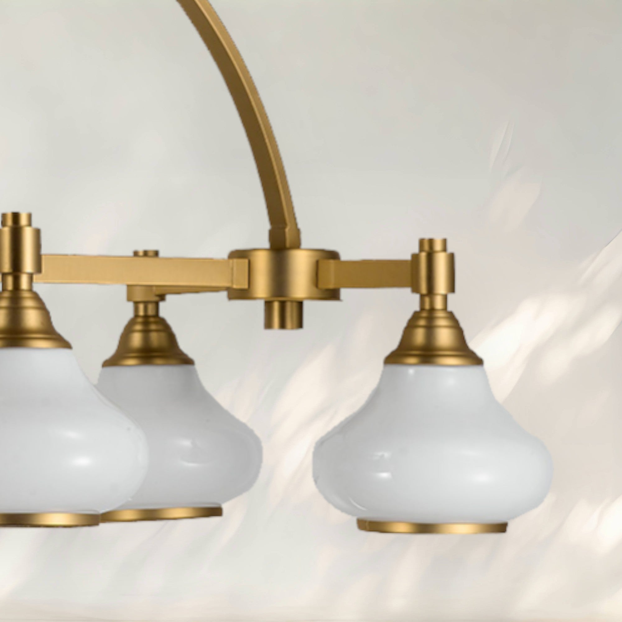 6-Light Island Pendant Light with Milk White Glass Shades