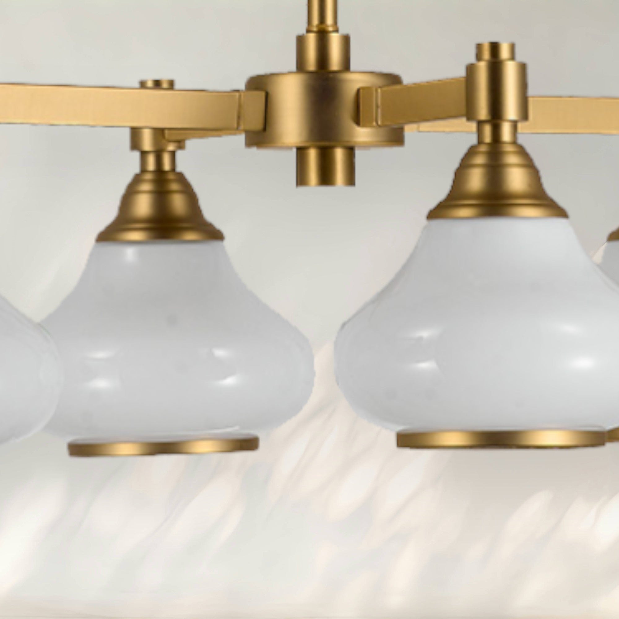 6-Light Island Pendant Light with Milk White Glass Shades