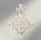 19th C. Rococo Iron & Crystal Round Chandelier 18", 28", 33", 40", 60", 101" - fovolighting