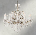19th C. Rococo Iron & Crystal Round Chandelier 18", 28", 33", 40", 60", 101" - fovolighting