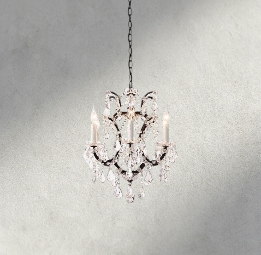 19th C. Rococo Iron & Crystal Round Chandelier 18", 28", 33", 40", 60", 101" - fovolighting
