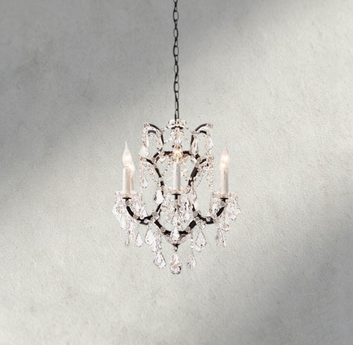 19th C. Rococo Iron & Crystal Round Chandelier 18", 28", 33", 40", 60", 101" - fovolighting