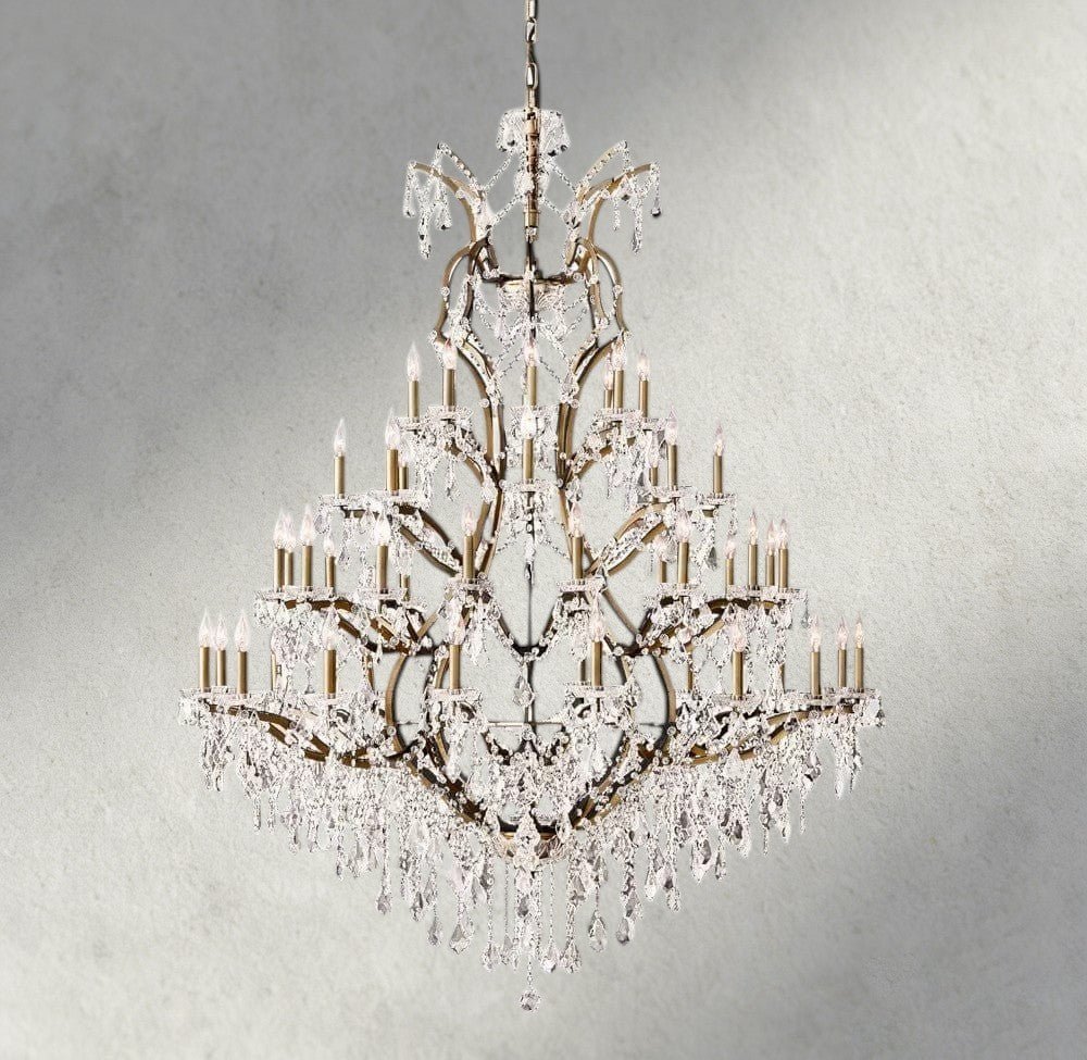19th C. Rococo Iron & Crystal Round Chandelier 18", 28", 33", 40", 60", 101" - fovolighting