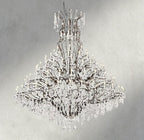 19th C. Rococo Iron & Crystal Round Chandelier 18", 28", 33", 40", 60", 101" - fovolighting