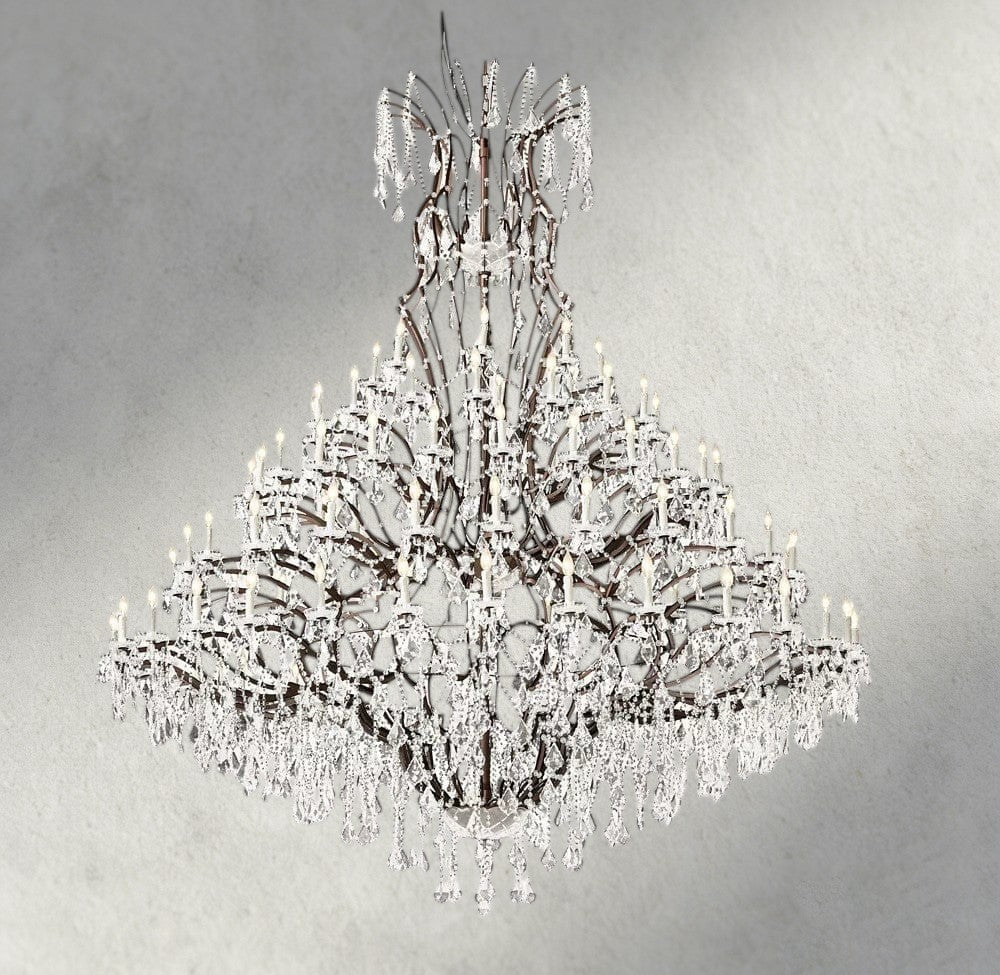 19th C. Rococo Iron & Crystal Round Chandelier 18", 28", 33", 40", 60", 101" - fovolighting