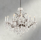 19th C. Rococo Iron & Crystal Round Chandelier 18", 28", 33", 40", 60", 101" - fovolighting