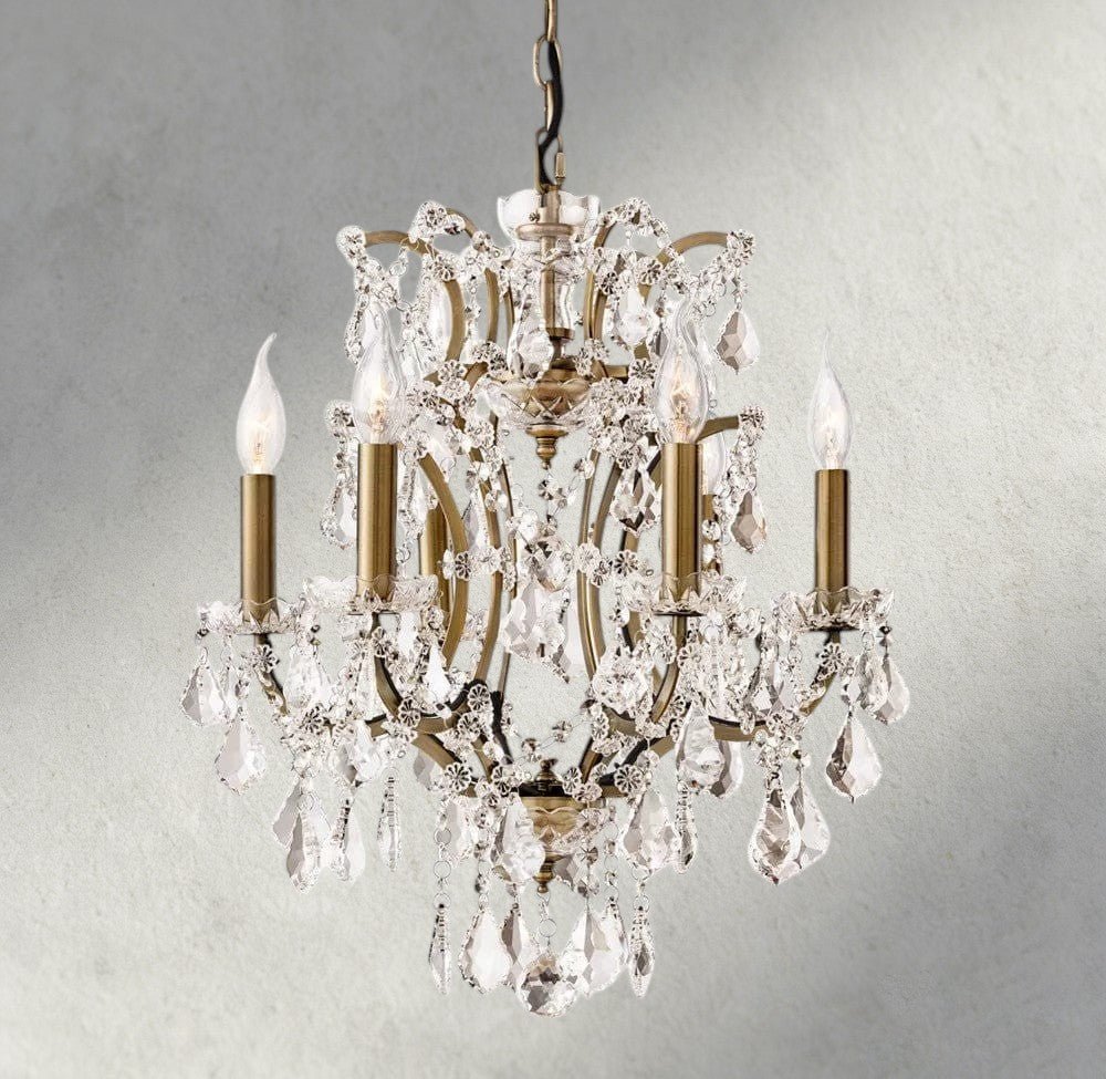 19th C. Rococo Iron & Crystal Round Chandelier 18", 28", 33", 40", 60", 101" - fovolighting