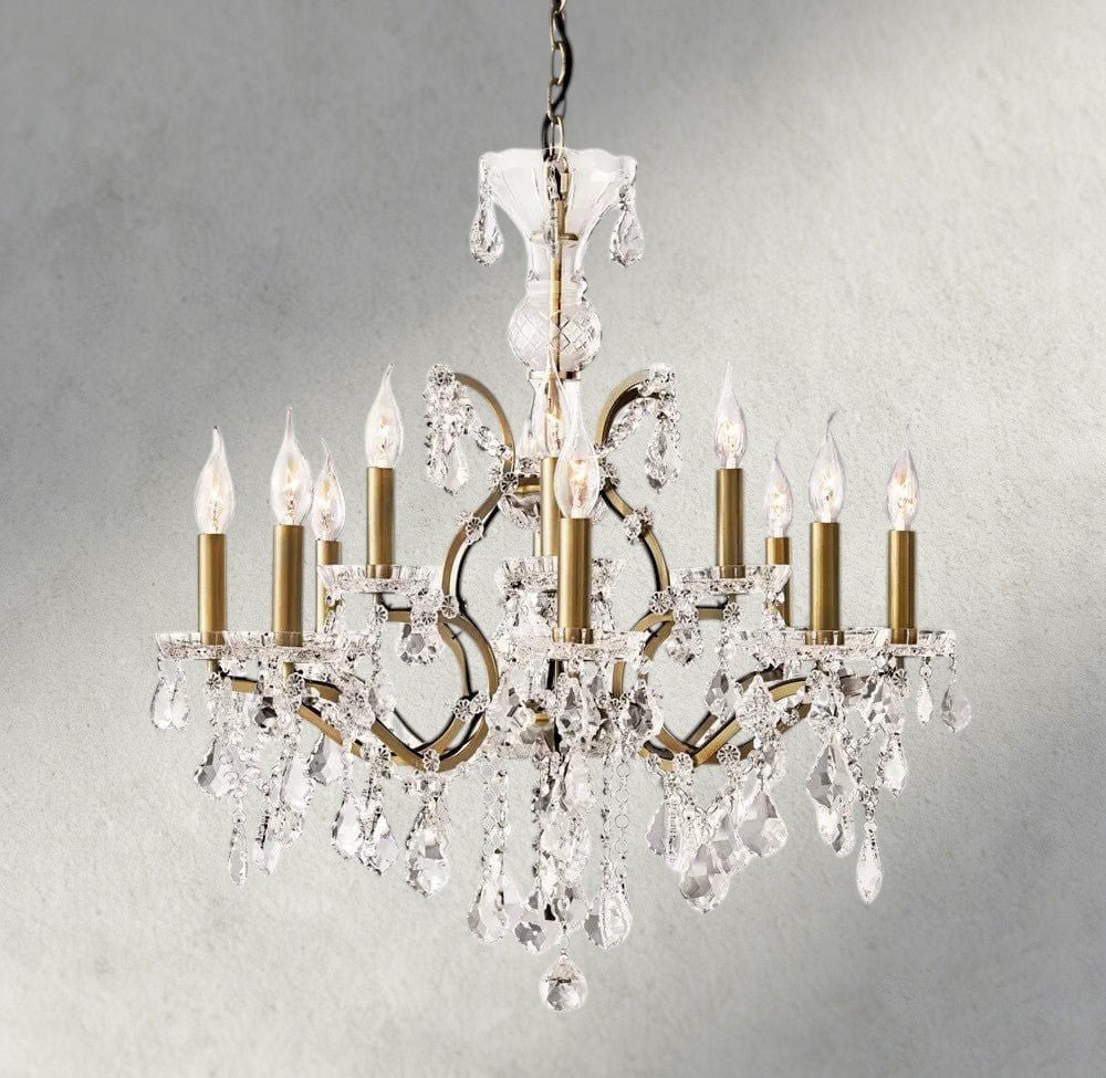 19th C. Rococo Iron & Crystal Round Chandelier 18", 28", 33", 40", 60", 101" - fovolighting