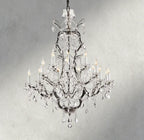 19th C. Rococo Iron & Crystal Round Chandelier 18", 28", 33", 40", 60", 101" - fovolighting