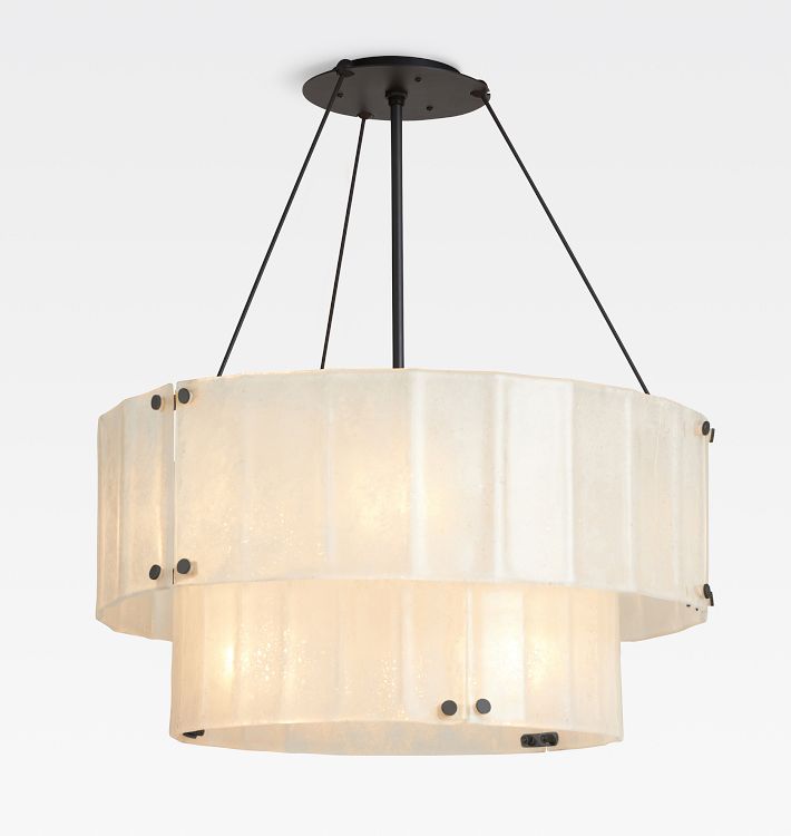 Manor Glass Round Chandelier 2-Tier 32''