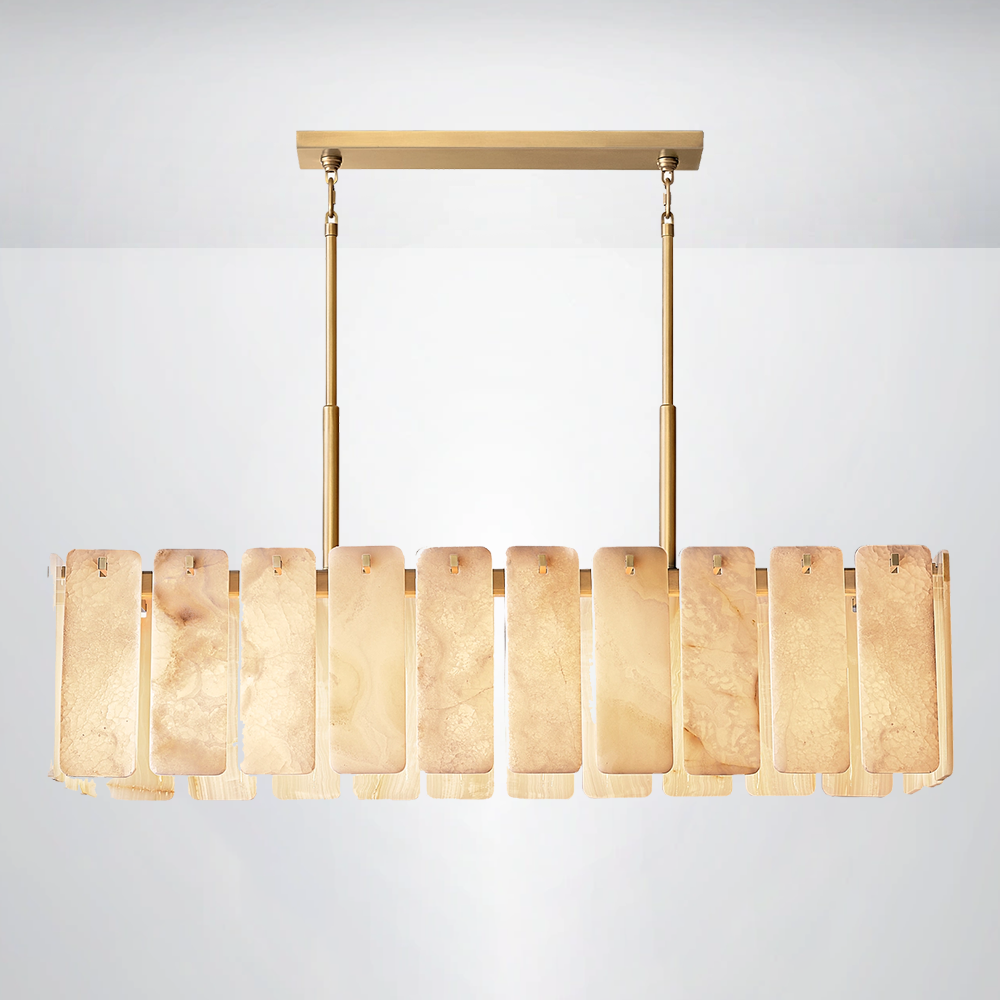Ascend Alabaster Rectangular Chandelier 60"W