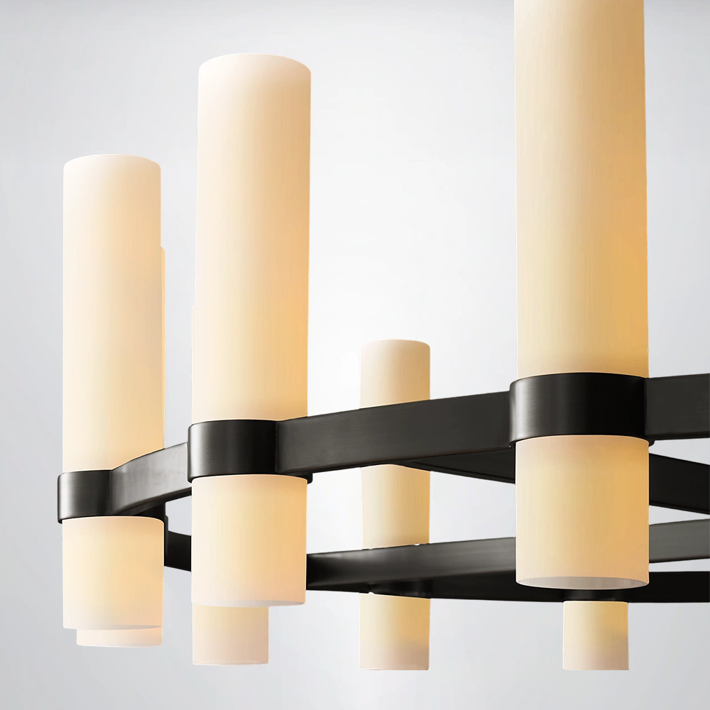 Summit Milk Glass Round Chandelier