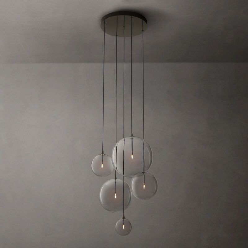 Glass Globe Cluster Chandelier