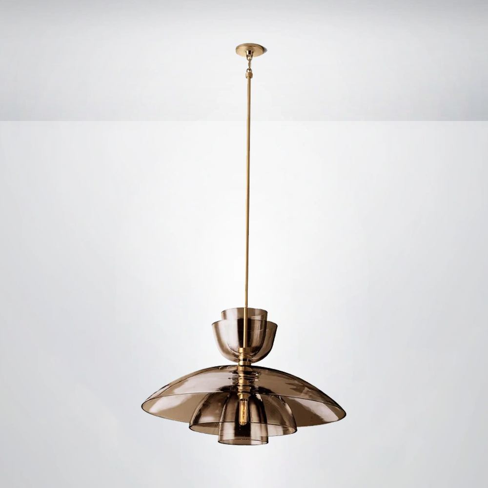 Madera Amber Glass Cloche Grand Pendant