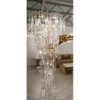 2 - Story Tree Branch Staircase Crystal Chandelier - fovolighting