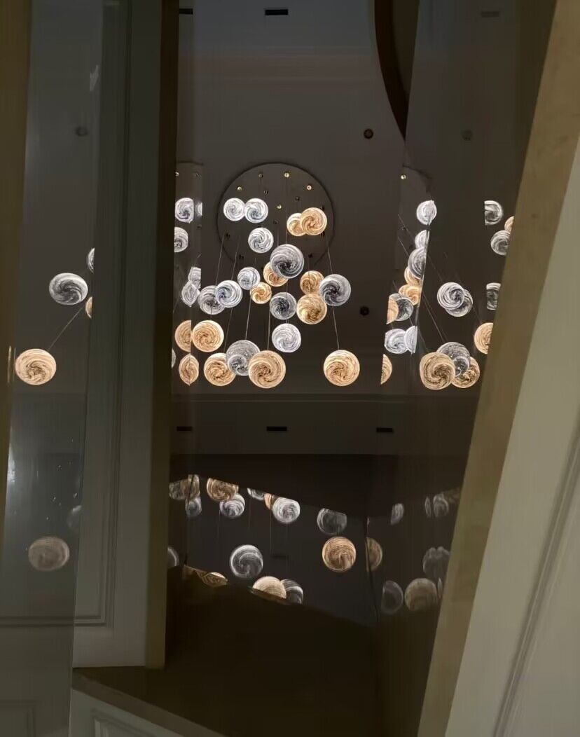 2023 New Nordic Planet Creative Long Pendant Chandelier For Staircase/Foyer/High - ceiling Hallway - fovolighting