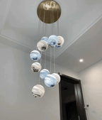 2023 New Nordic Planet Creative Long Pendant Chandelier For Staircase/Foyer/High - ceiling Hallway - fovolighting
