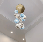 2023 New Nordic Planet Creative Long Pendant Chandelier For Staircase/Foyer/High - ceiling Hallway - fovolighting