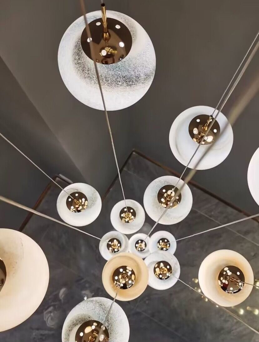 2023 New Nordic Planet Creative Long Pendant Chandelier For Staircase/Foyer/High - ceiling Hallway - fovolighting