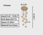 2023 New Nordic Planet Creative Long Pendant Chandelier For Staircase/Foyer/High - ceiling Hallway - fovolighting