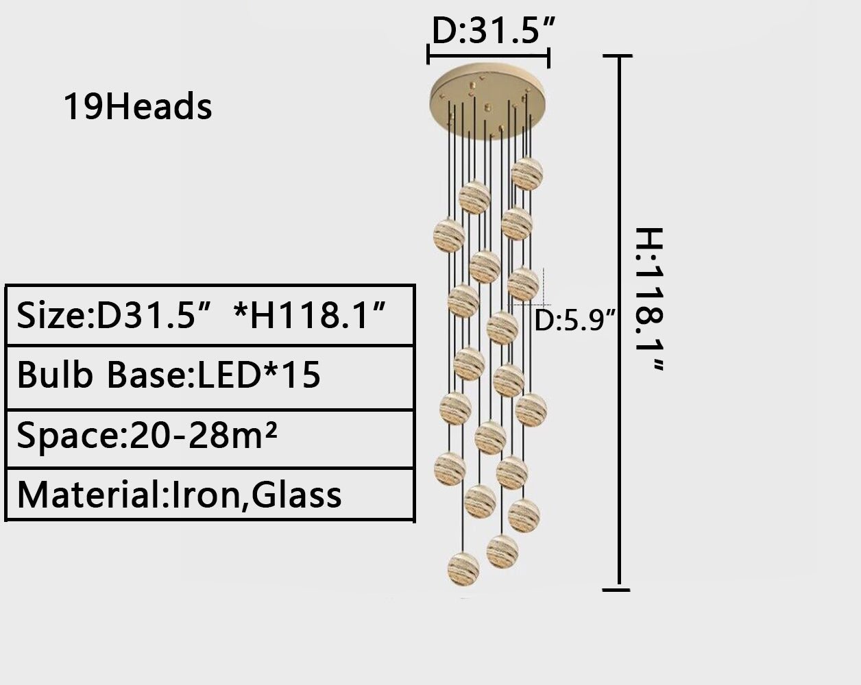 2023 New Nordic Planet Creative Long Pendant Chandelier For Staircase/Foyer/High - ceiling Hallway - fovolighting