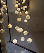 2023 New Nordic Planet Creative Long Pendant Chandelier For Staircase/Foyer/High - ceiling Hallway - fovolighting