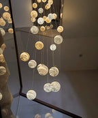 2023 New Nordic Planet Creative Long Pendant Chandelier For Staircase/Foyer/High - ceiling Hallway - fovolighting