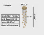 2023 New Nordic Planet Creative Long Pendant Chandelier For Staircase/Foyer/High - ceiling Hallway - fovolighting