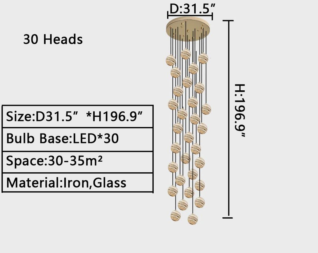 2023 New Nordic Planet Creative Long Pendant Chandelier For Staircase/Foyer/High - ceiling Hallway - fovolighting