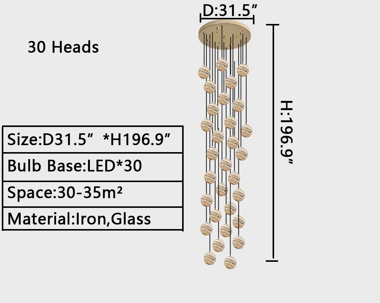2023 New Nordic Planet Creative Long Pendant Chandelier For Staircase/Foyer/High - ceiling Hallway - fovolighting