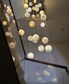 2023 New Nordic Planet Creative Long Pendant Chandelier For Staircase/Foyer/High - ceiling Hallway - fovolighting