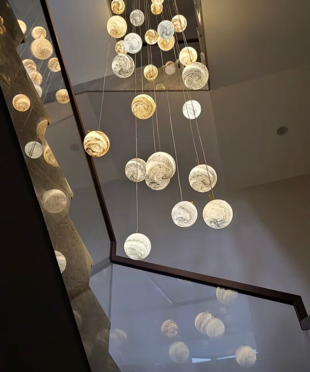 2023 New Nordic Planet Creative Long Pendant Chandelier For Staircase/Foyer/High - ceiling Hallway - fovolighting