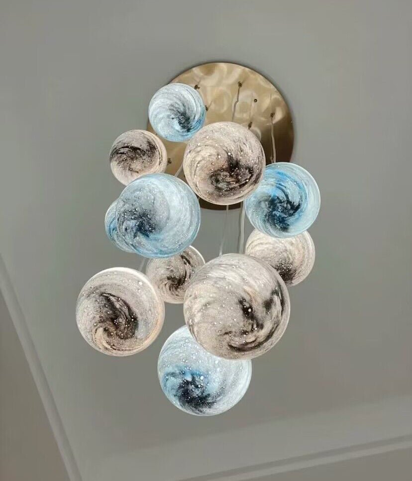 2023 New Nordic Planet Creative Long Pendant Chandelier For Staircase/Foyer/High - ceiling Hallway - fovolighting