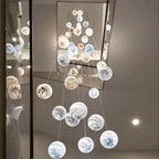 2023 New Nordic Planet Creative Long Pendant Chandelier For Staircase/Foyer/High - ceiling Hallway - fovolighting