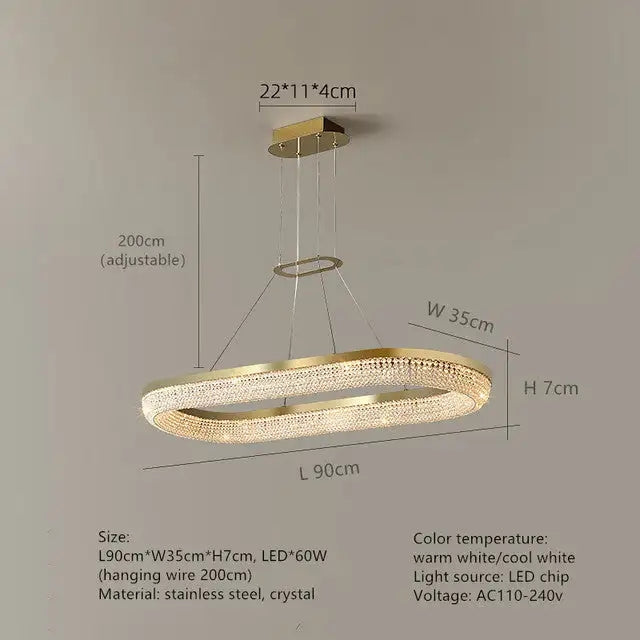 Bergamo Crystal Dining Chandelier